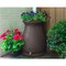 Brown Oak 65-Gallon Rain Barrel Plastic Urn with Planter Top Outdoor Water Storage Rodent Resistant
